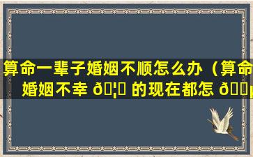 算命一辈子婚姻不顺怎么办（算命婚姻不幸 🦆 的现在都怎 🌵 么样了）